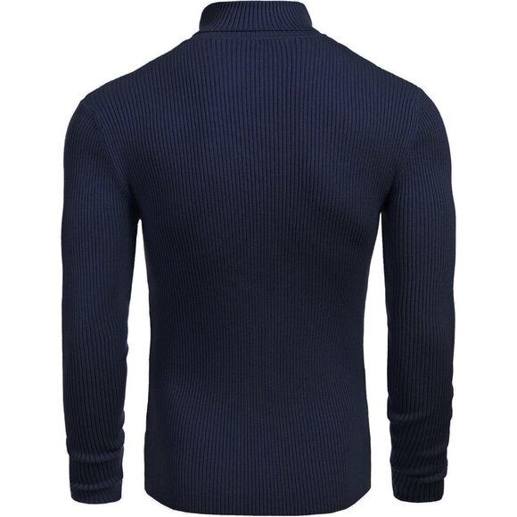❤️ Mens Ribbed Slim Fit Knitted Pullover Casual Turtleneck Classic  Sweater - Picture 3 of 8